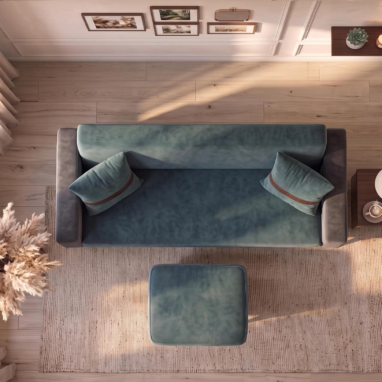 Patro 4 Seater L Shape Fabric Sofa | Modern Living Room Sofa