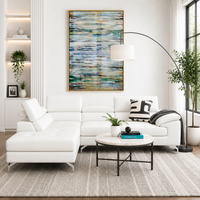 Crasio 5 Seater L Shape Leatherette Sofa for Living Room | Modern Corner Sectional Sofa with Chaise Lounge