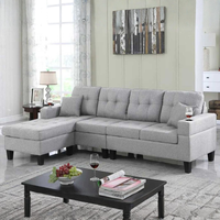 Madelyn 6 Seater Interchangeable L Shape Fabric Sofa For Living Room | Bedroom | Office