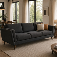 Saffron 3 Seater Premium Fabric Sofa for Living Room | Modern Upholstered Couch with Cushioned Seating