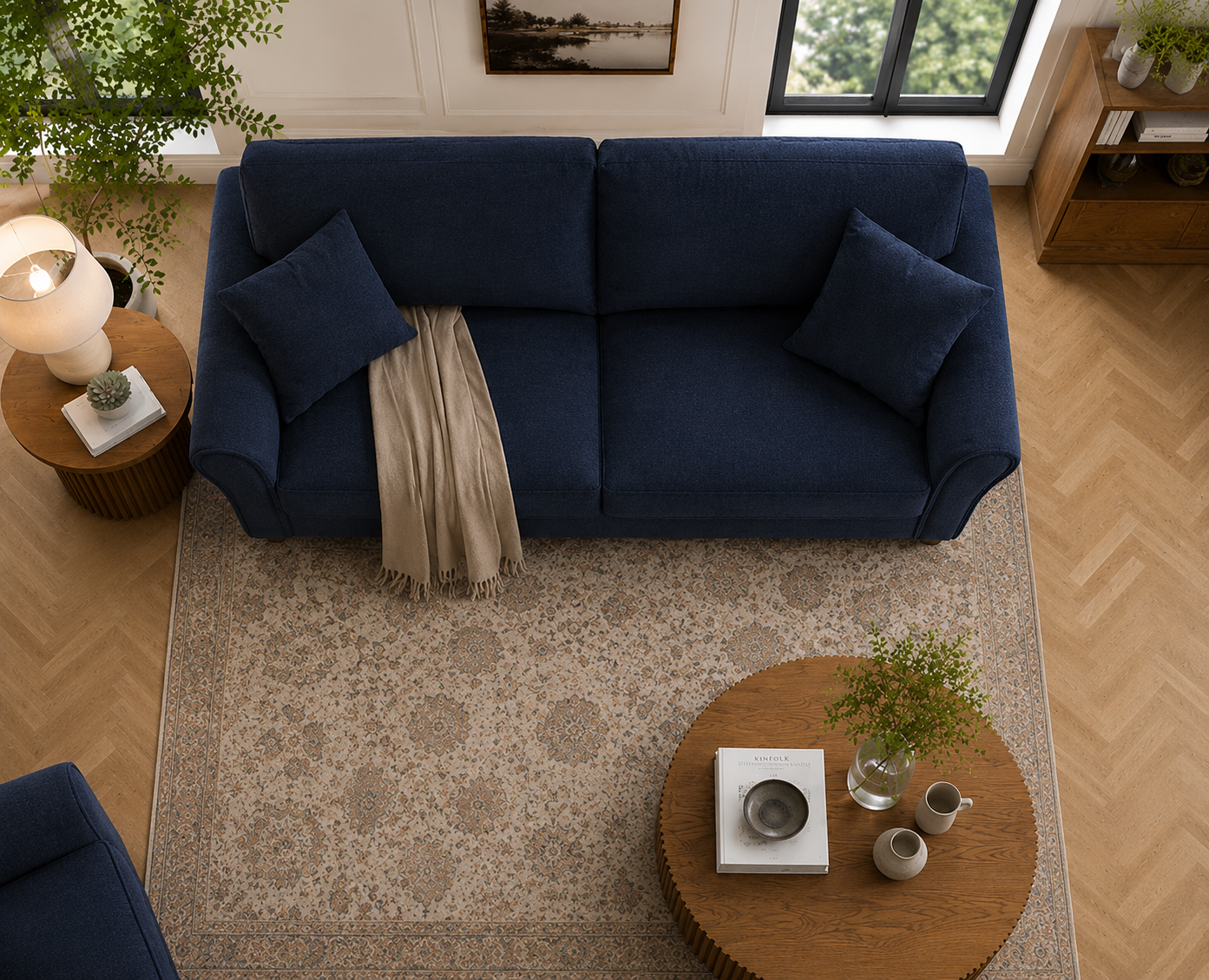 Penny 3 Seater Fabric Sofa – Modern Wooden Frame Living Room Couch