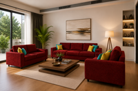 Carelino 3+2+1 Seater Fabric Sofa Set for Living Room | Modern Upholstered Sofa Set