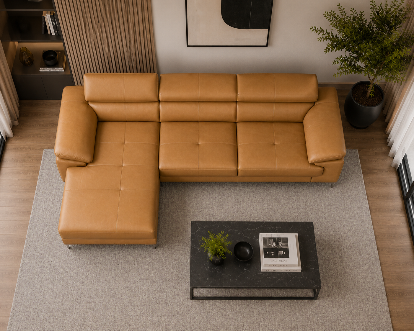 Renzo Leatherette Sofa For Living Room