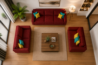 Carelino 3+2+1 Seater Fabric Sofa Set for Living Room | Modern Upholstered Sofa Set