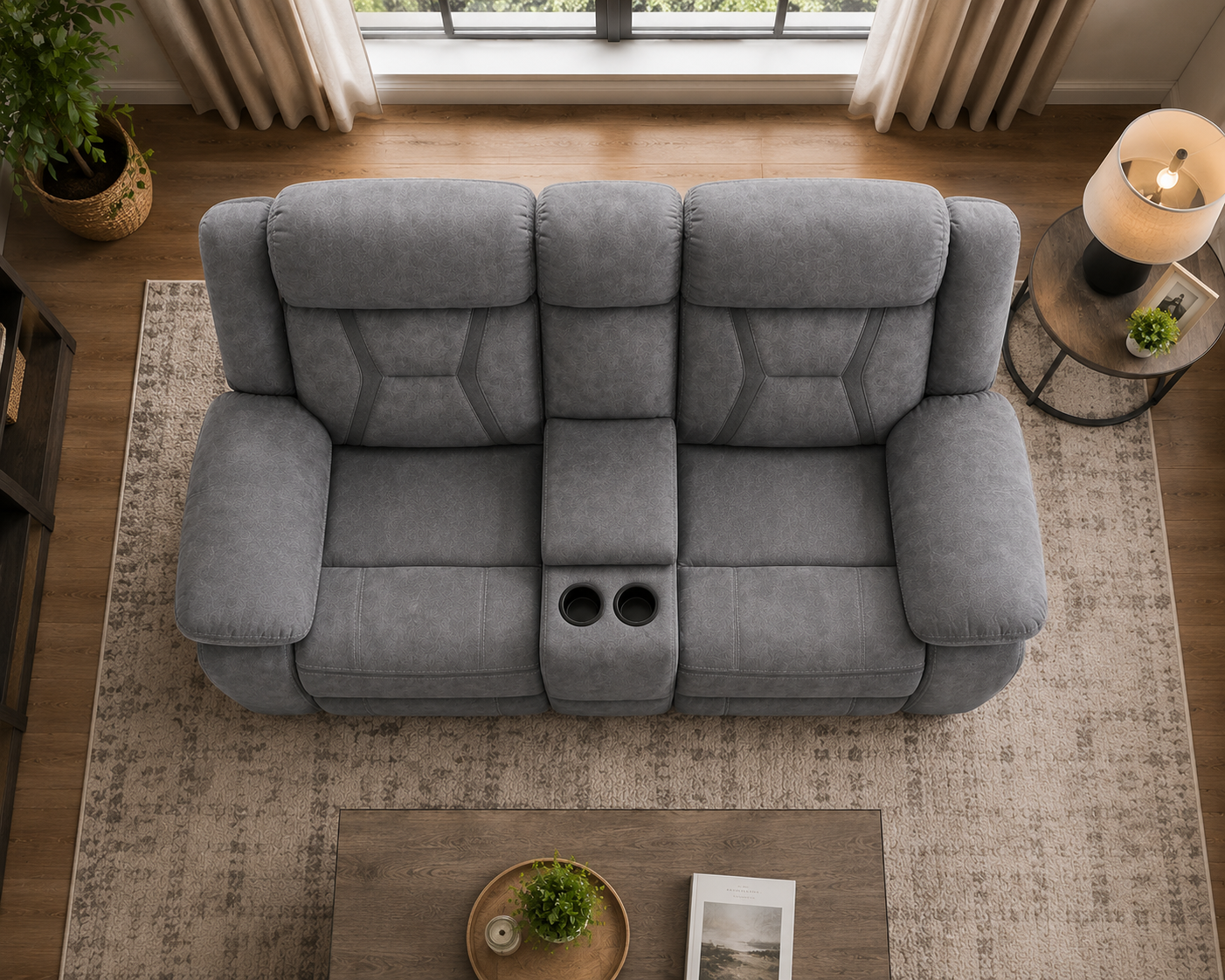 Pawel Manual Suede Leatherette Recliner