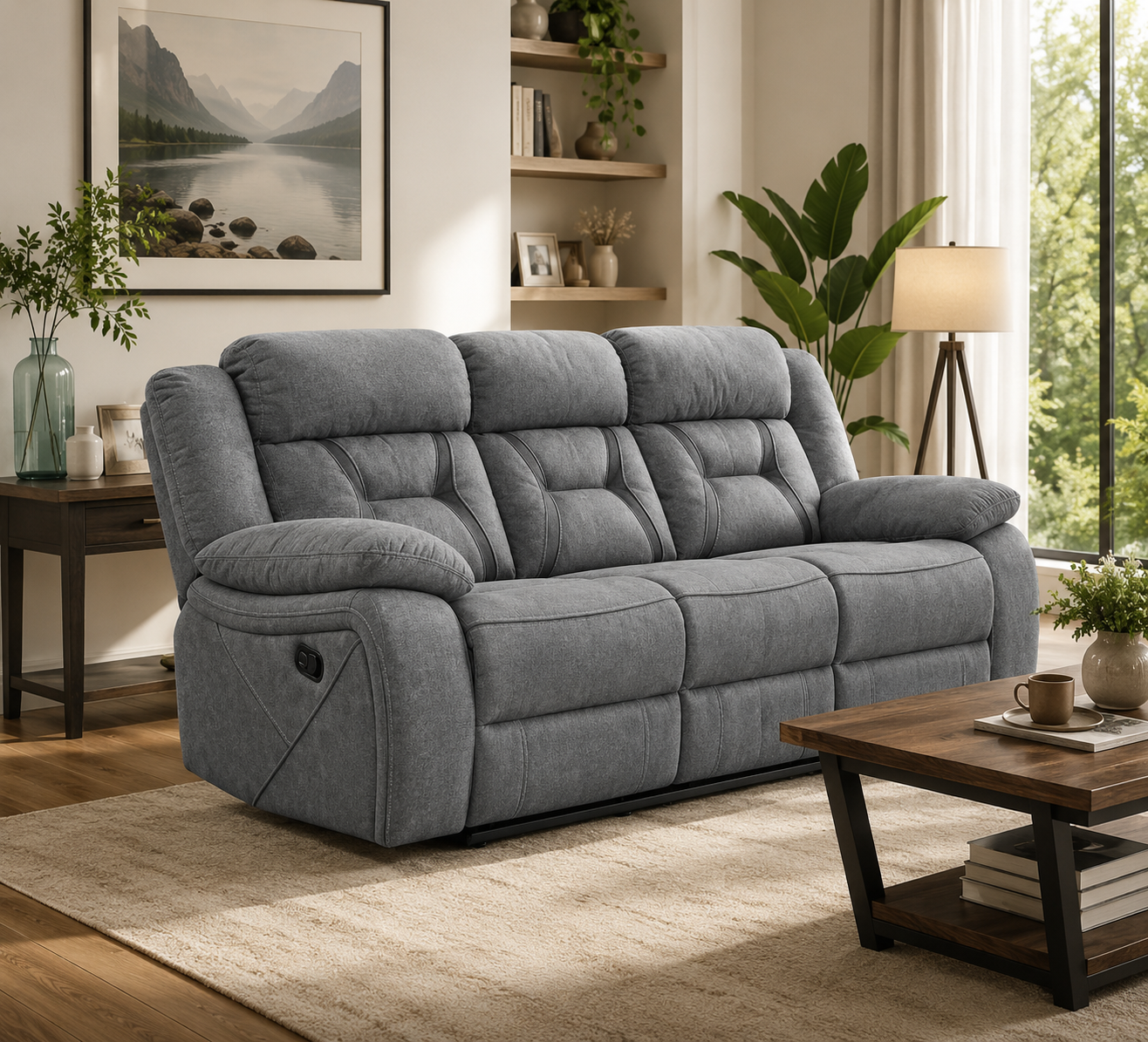 Pawel Manual Suede Leatherette Recliner