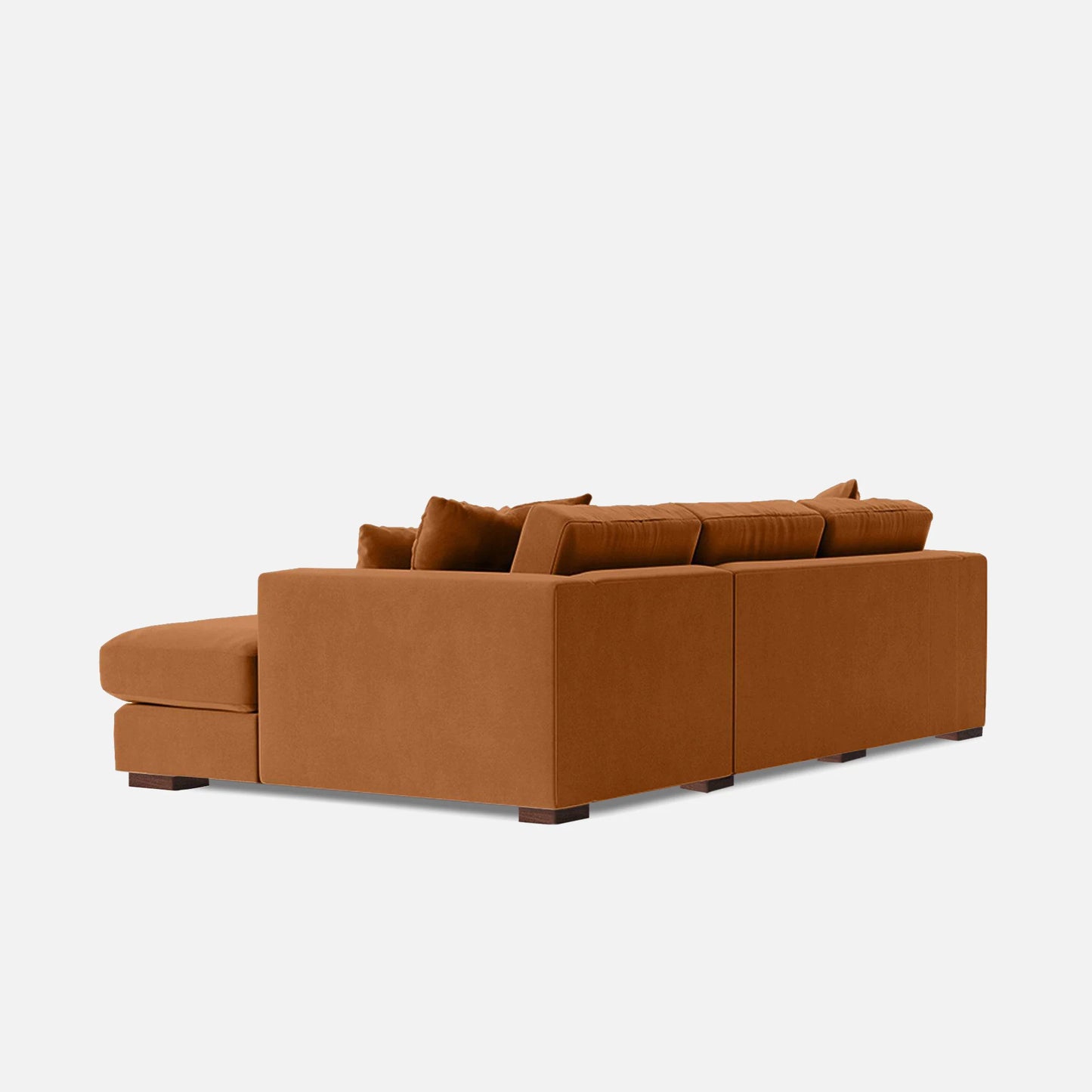 Elvora L Shape 4 Seater Fabric Sofa Set – Modern Orange Corner Sofa for Living Room