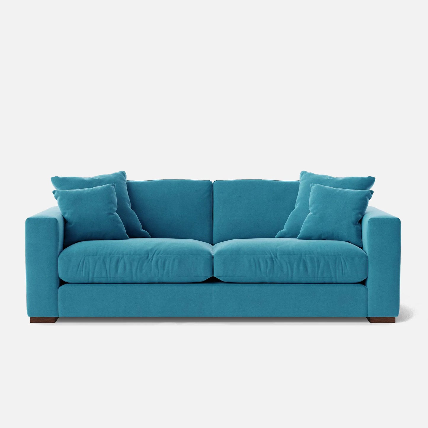 Zen Modern 3-Seater Sofa – Premium Blue Fabric Couch for Living Room