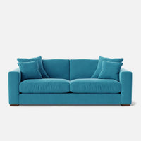 Zen Modern 3-Seater Sofa – Premium Blue Fabric Couch for Living Room