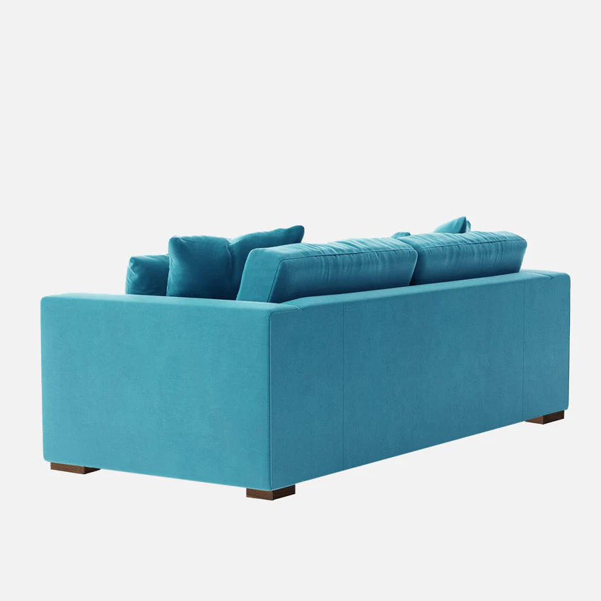 Zen Modern 3-Seater Sofa – Premium Blue Fabric Couch for Living Room