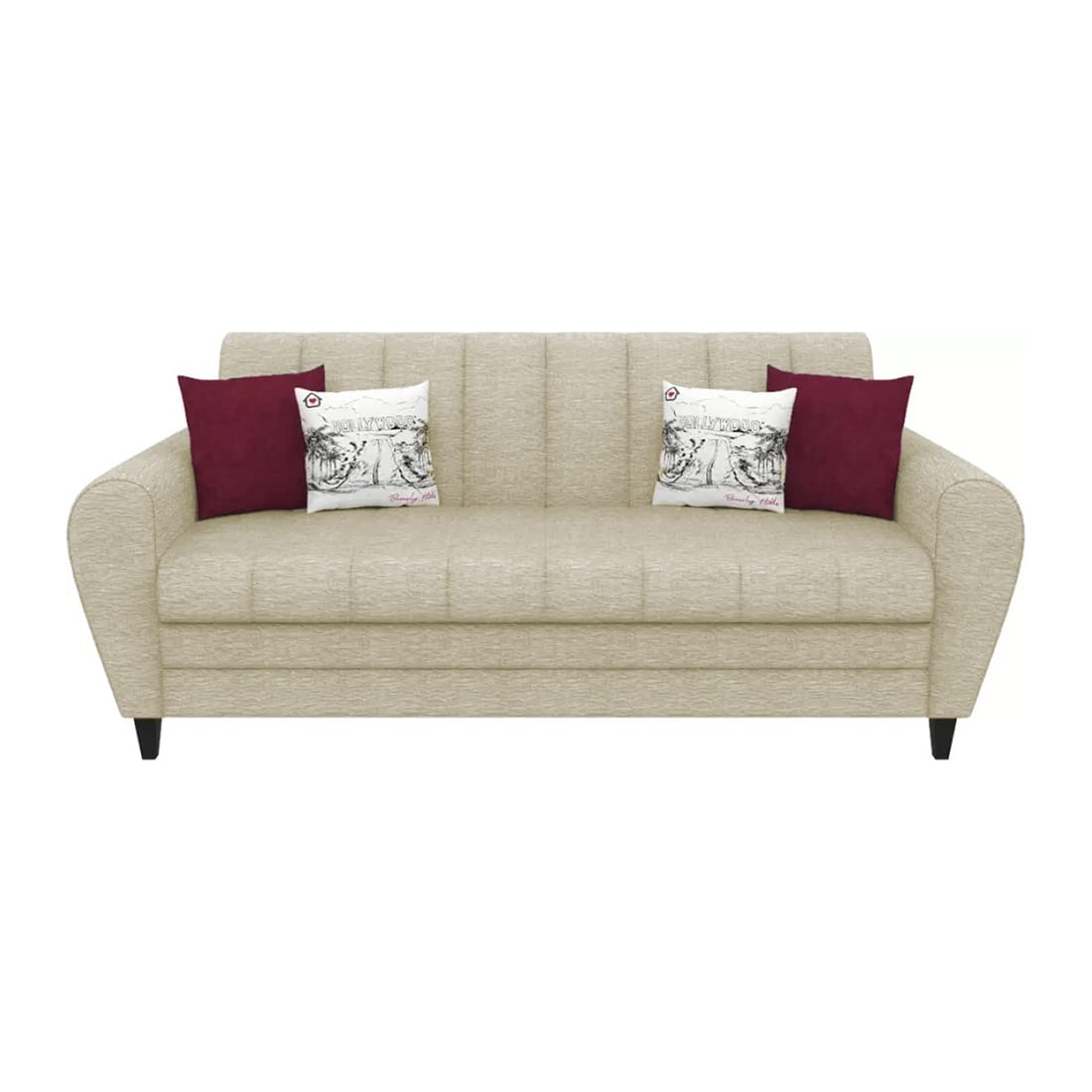 Bali Fabric 3 Seater Sofa In Grey Colour
