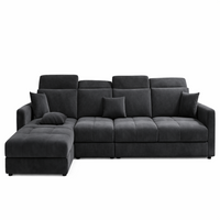 Modern 5 Seater Sofa Set for Living Room | Premium Fabric Sofa with Wooden Frame