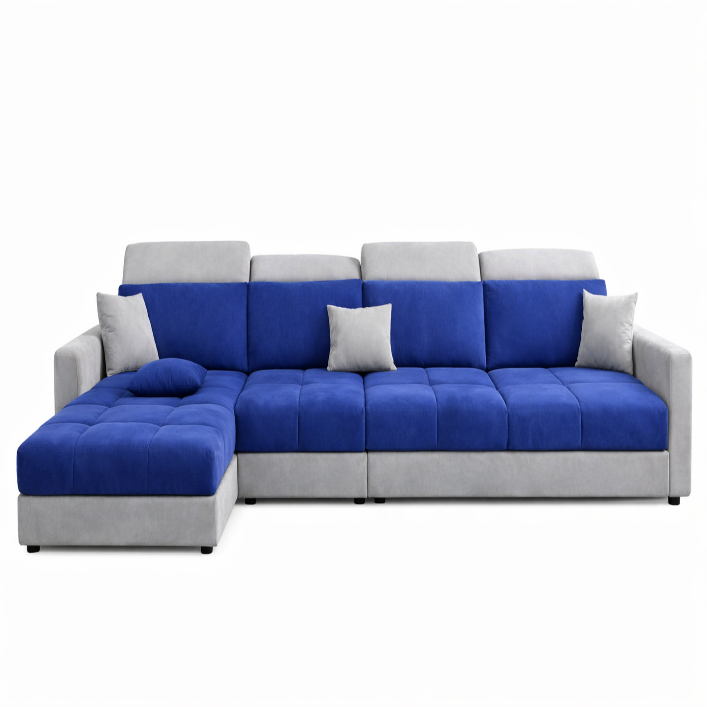 Modern 5 Seater Sofa Set for Living Room | Premium Fabric Sofa with Wooden Frame