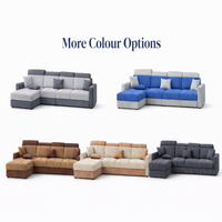 Modern 5 Seater Sofa Set for Living Room | Premium Fabric Sofa with Wooden Frame