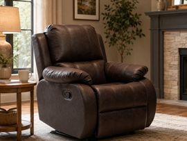 Denver Manual Recliner Chair – Luxury Leatherette Single Seater Recliner for Living Room