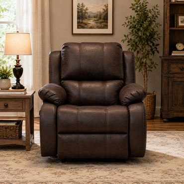Denver Manual Recliner Chair – Luxury Leatherette Single Seater Recliner for Living Room