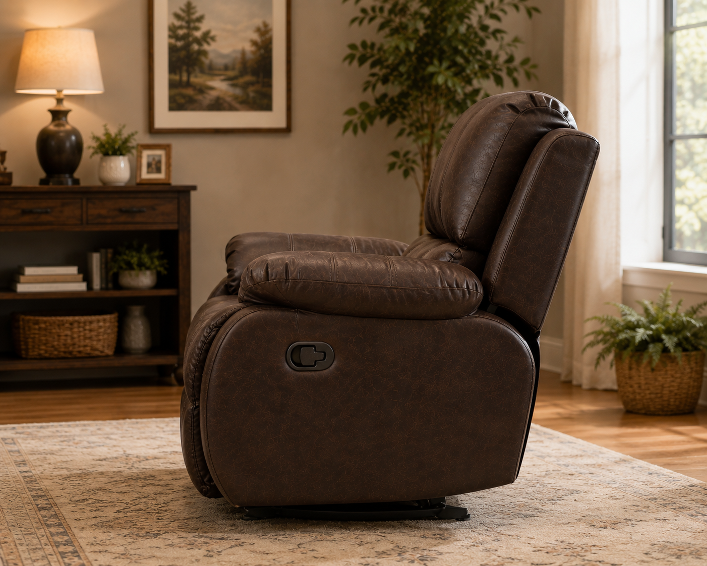 Denver 1 Seater Manual Recliner Chair – Luxury Leatherette Single Seater Recliner for Living Room