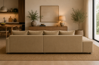 Zenora L Shape Fabric 5 Seater Sofa Set – Modern Corner Sofa for Contemporary Living Room