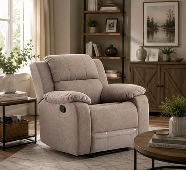 Lunex Manual Recliner Chair – Premium Fabric Recliner Sofa for Modern Living Room