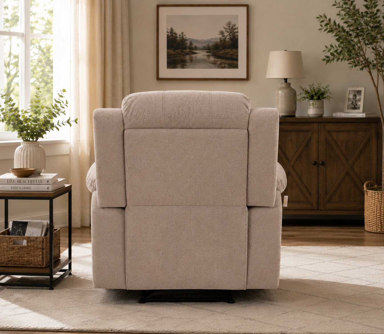 Lunex 1 Seater Manual Recliner Chair – Premium Fabric Recliner Sofa for Modern Living Room