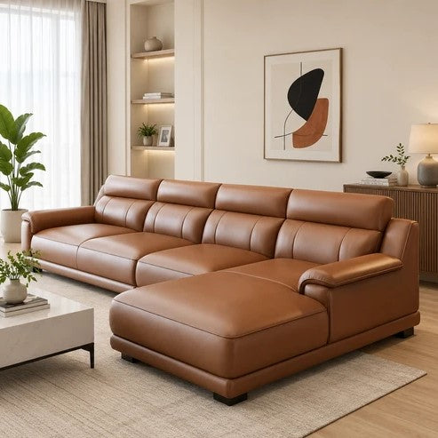 Marvella 5 Seater Modern Leatherette Sofa Set for Living Room | Premium L Shape Corner Sofa