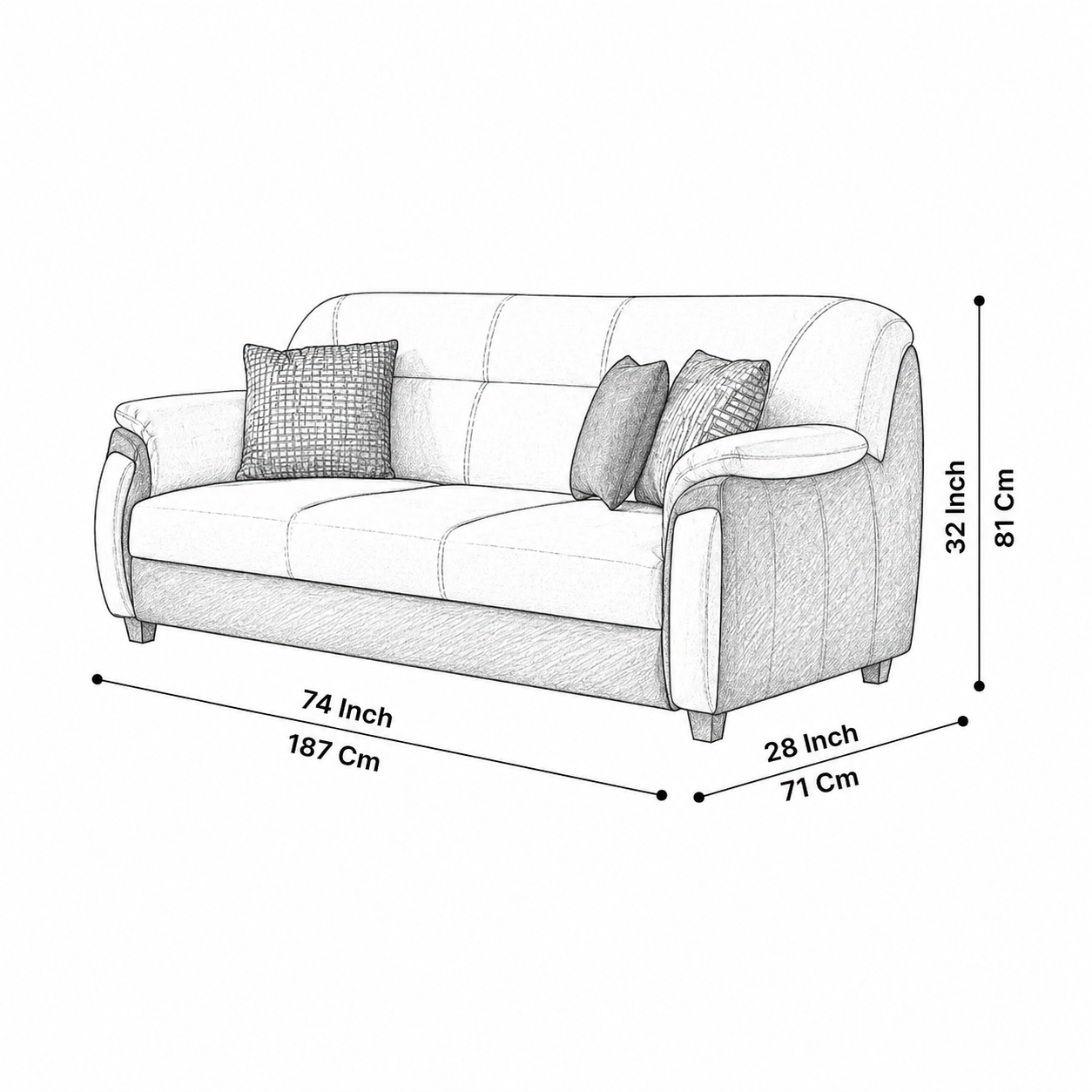 Ruben Fabric Sofa For Living Room