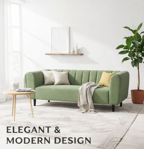 Vellore 3 Seater Fabric Sofa