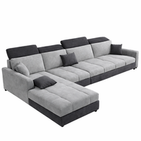 Modern 5 Seater Sofa Set for Living Room | Premium Fabric Sofa with Wooden Frame