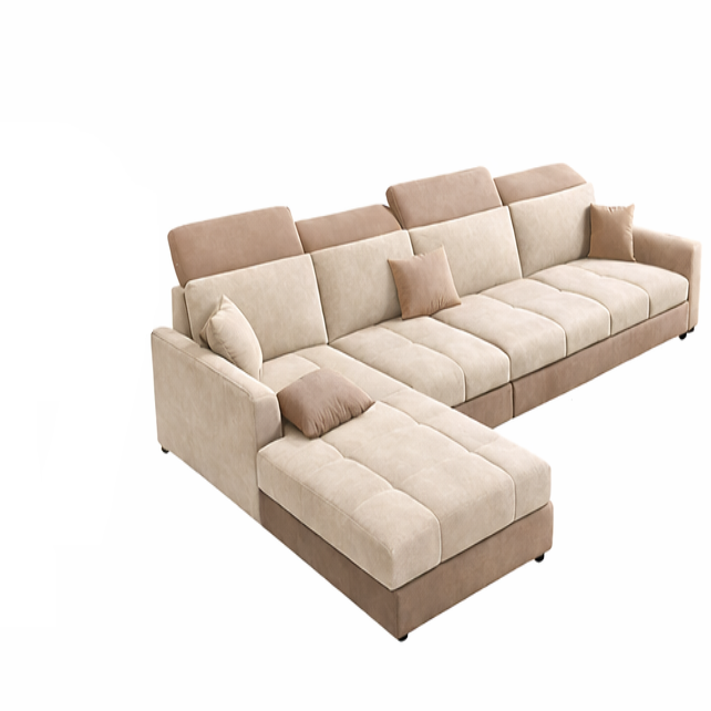 Modern 5 Seater Sofa Set for Living Room | Premium Fabric Sofa with Wooden Frame