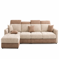 Modern 5 Seater Sofa Set for Living Room | Premium Fabric Sofa with Wooden Frame