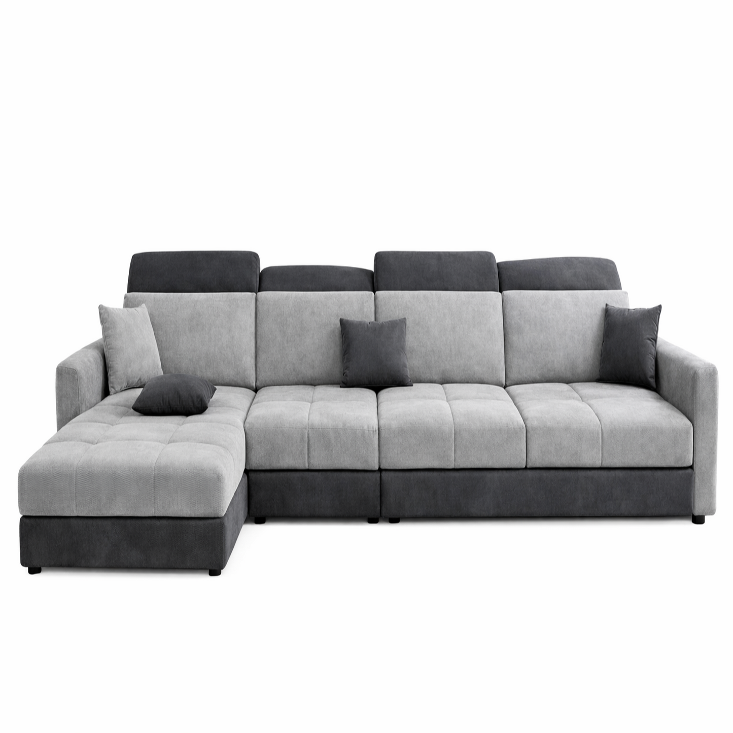 Modern 5 Seater Sofa Set for Living Room | Premium Fabric Sofa with Wooden Frame