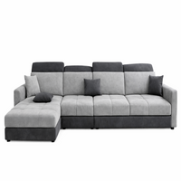 Modern 5 Seater Sofa Set for Living Room | Premium Fabric Sofa with Wooden Frame