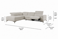 Carlos 5 Seater Manual Recliner L Shape Sofa for Living Room | Premium L shape Recliner Sofa Set