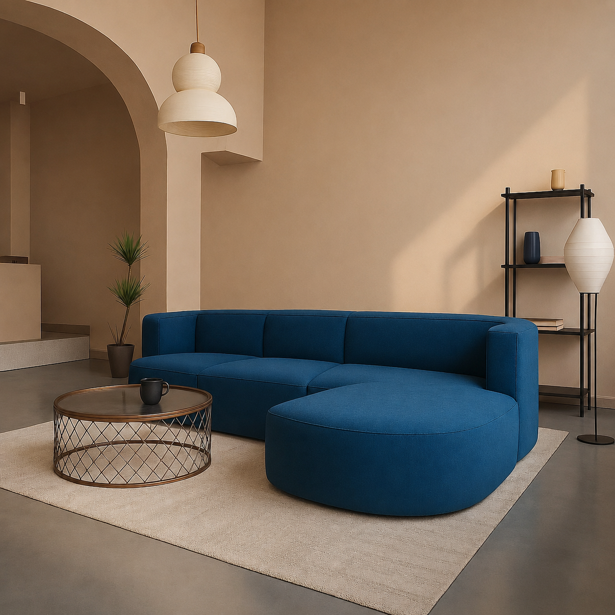 Berlin 4 Seater Corner Sofa for Living Room – Modern Premium Fabric L Shape Sofa Set