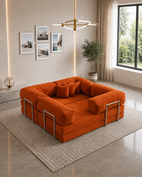 Vegas Modern Sofa Cum Bed with Premium Lounge Comfort – Luxury Convertible Fabric Sofa