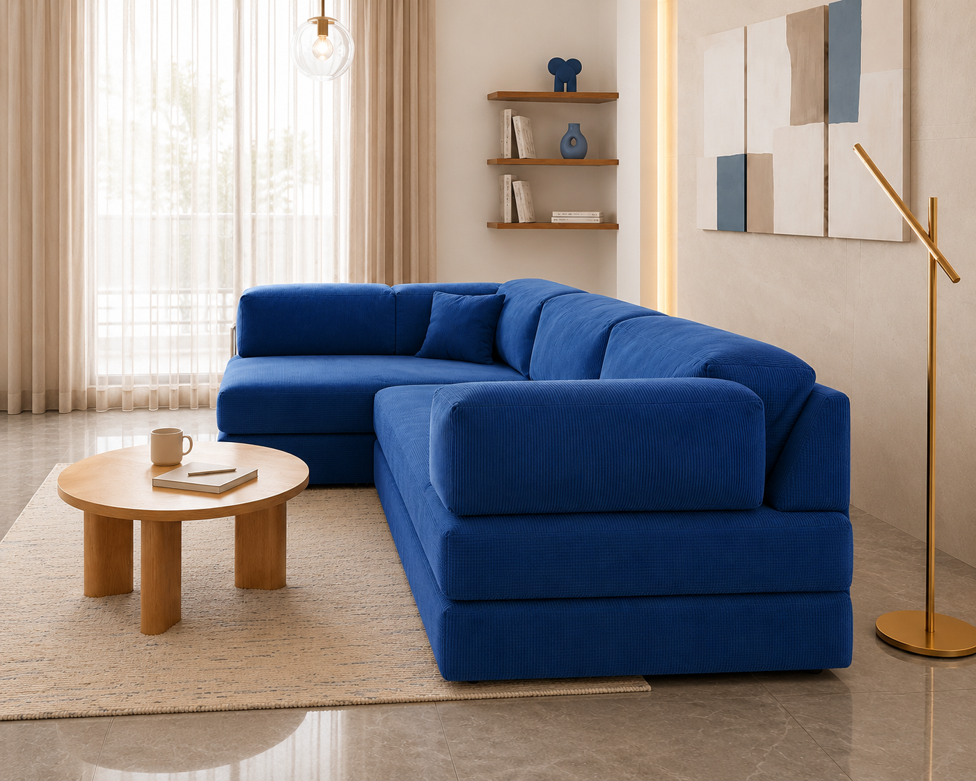 Vegas Modern Sofa Cum Bed with Premium Lounge Comfort – Luxury Convertible Fabric Sofa