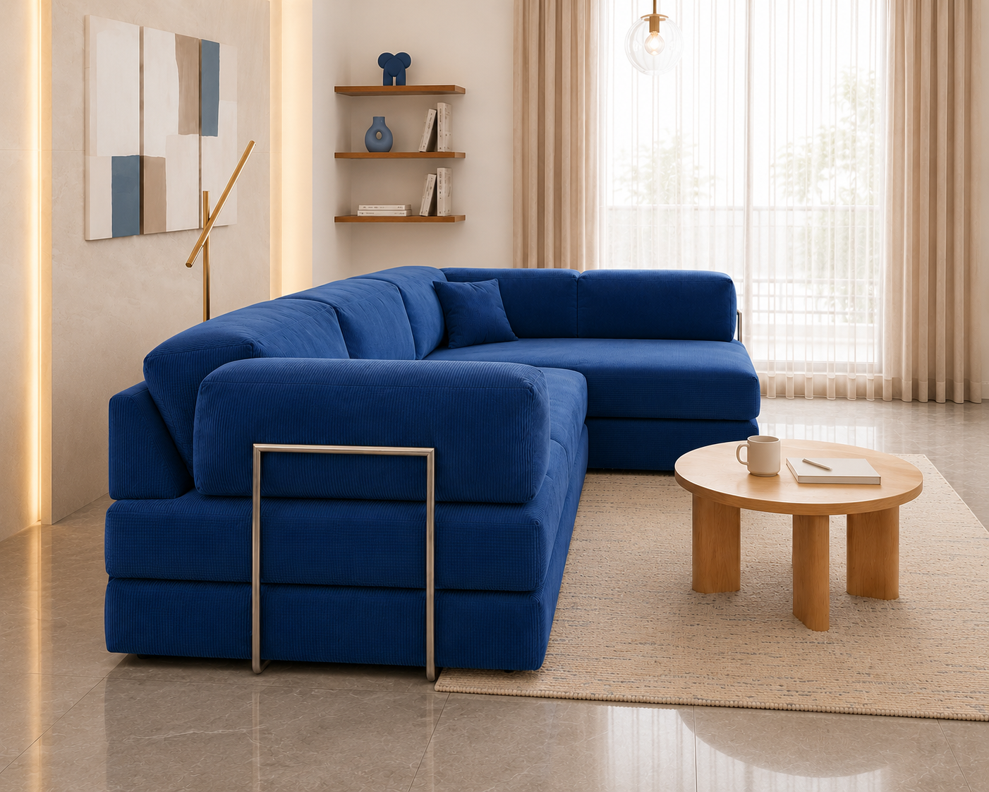 Vegas Modern Sofa Cum Bed with Premium Lounge Comfort – Luxury Convertible Fabric Sofa