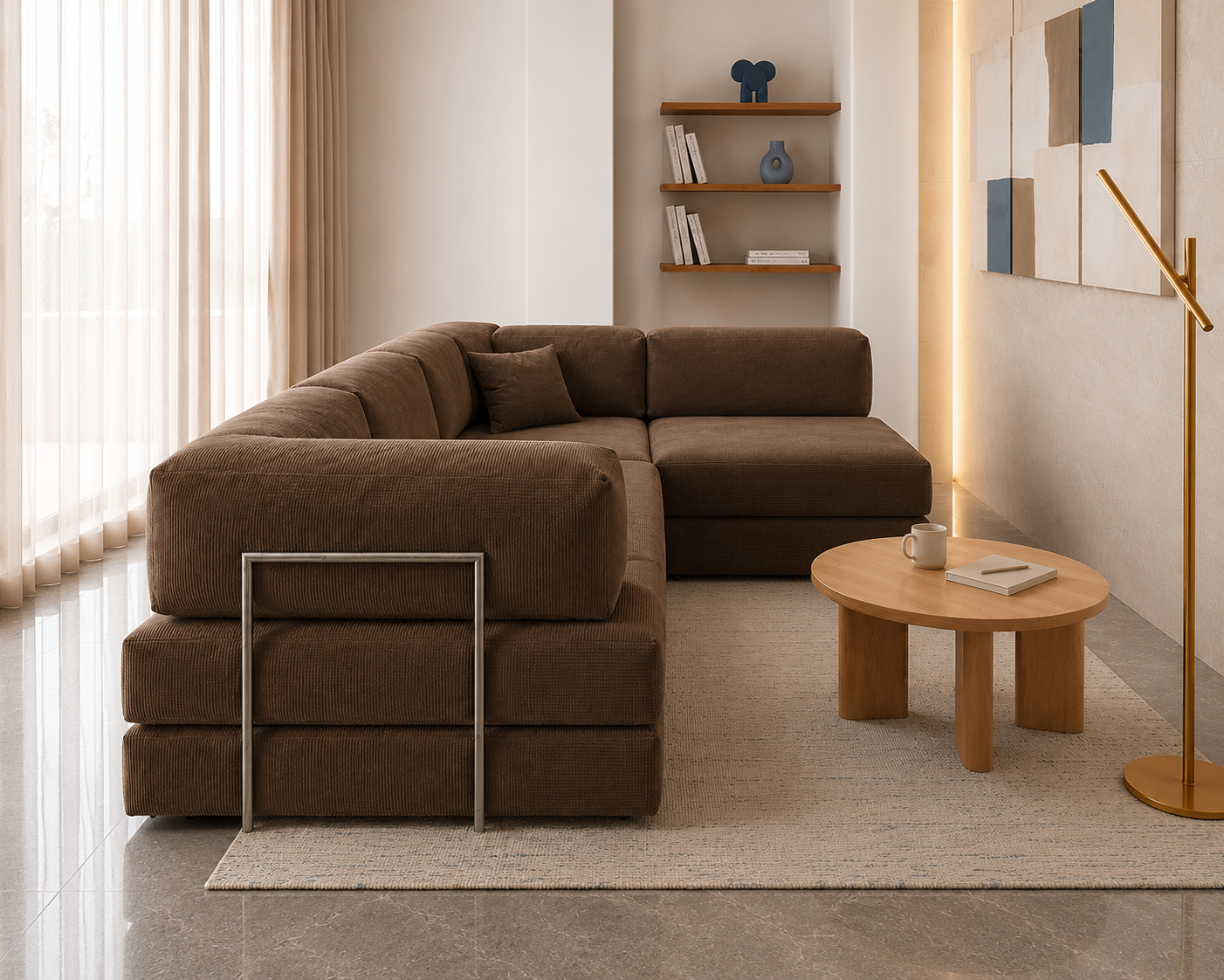 Vegas Modern Sofa Cum Bed with Premium Lounge Comfort – Luxury Convertible Fabric Sofa