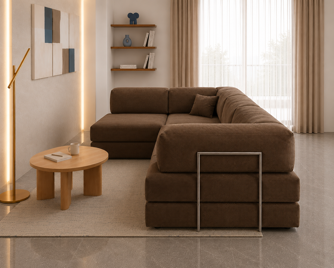 Vegas Modern Sofa Cum Bed with Premium Lounge Comfort – Luxury Convertible Fabric Sofa