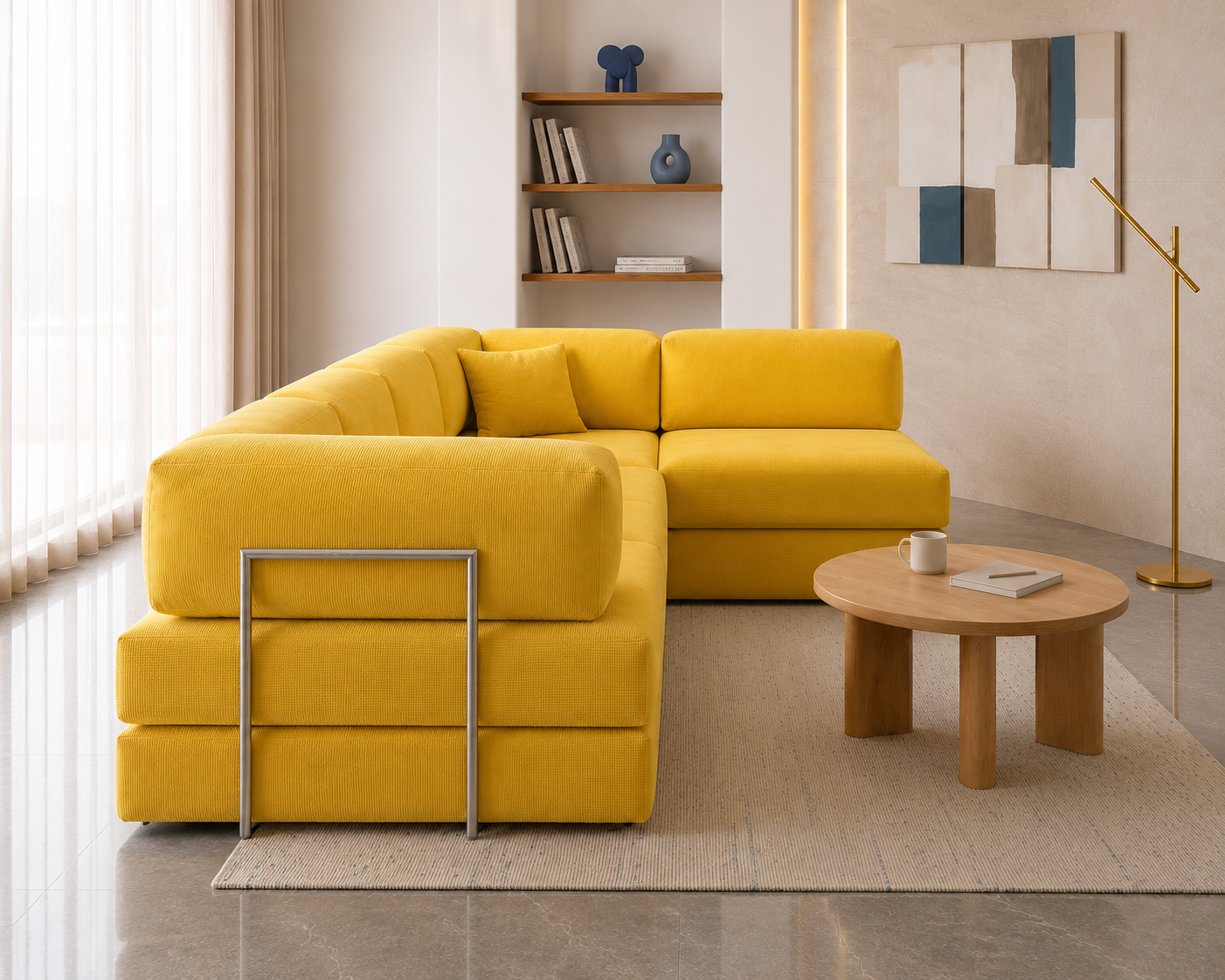 Vegas Modern Sofa Cum Bed with Premium Lounge Comfort – Luxury Convertible Fabric Sofa