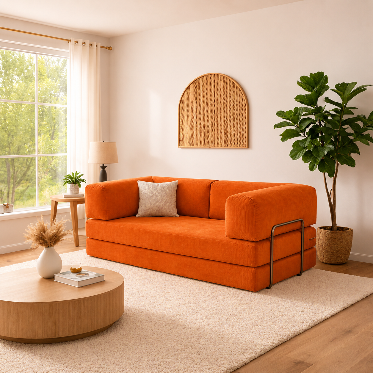 Vegas Modern Sofa Cum Bed with Premium Lounge Comfort – Luxury Convertible Fabric Sofa