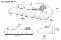 Zenvaro 4 Seater Premium Curved Sofa for Living Room | Modern Luxury Fabric Couch