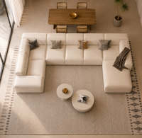 Elvara Luxury U Shape 7 Seater Sofa for Living Room | Luxury Sofa Set 7 Seater | Torque India