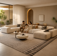 Elvara Luxury U Shape 7 Seater Sofa for Living Room | Luxury Sofa Set 7 Seater | Torque India