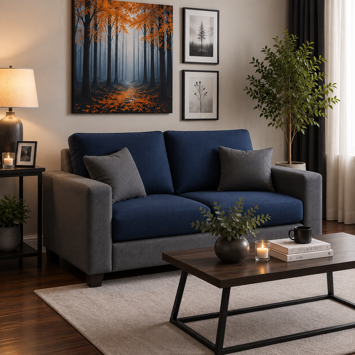 Wayland Modern Living Room Fabric Sofa | Luxury Comfortable Designer Sofa Set