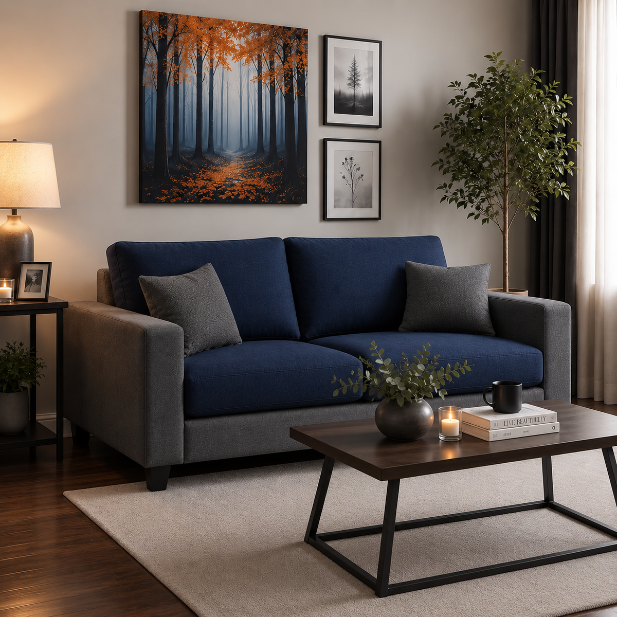 Wayland Modern Living Room Fabric Sofa | Luxury Comfortable Designer Sofa Set
