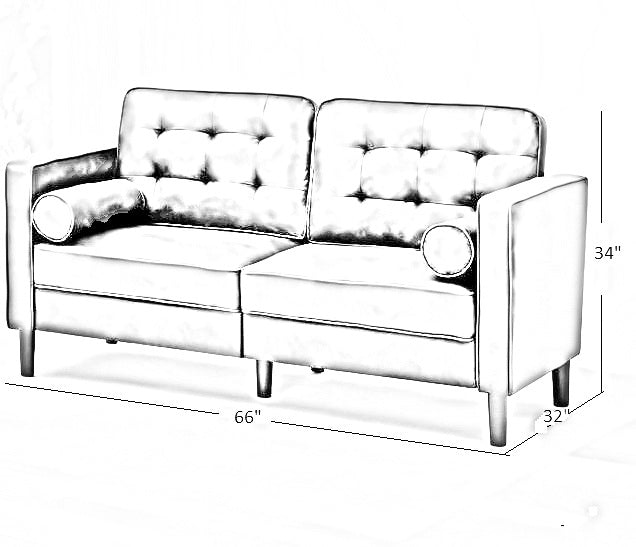 Drinel Leatherette Sofa for Living Room