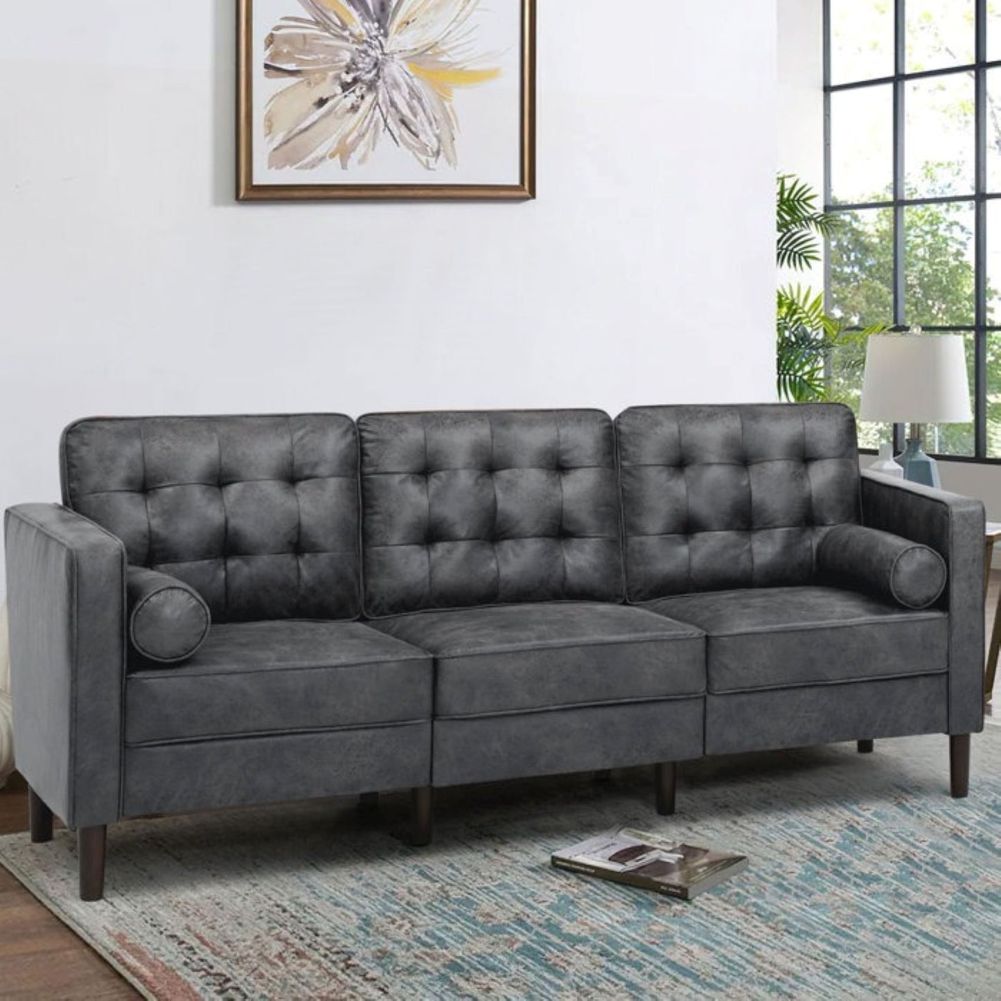 Drinel Leatherette Sofa for Living Room