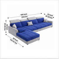 Modern 5 Seater Sofa Set for Living Room | Premium Fabric Sofa with Wooden Frame
