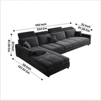 Modern 5 Seater Sofa Set for Living Room | Premium Fabric Sofa with Wooden Frame